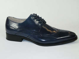 Men's Giovanni Shoes High Quality Leather Wing Tip Derby LINCOLN Navy image 7