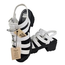 Madden NYC Eco Lux Womens Size 10 White Comfort Sandals Strappy Chunky Heel NEW - £13.26 GBP