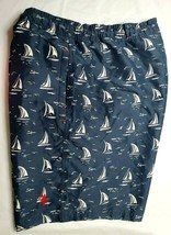 US Polo Assn Swim Trunks Mens XL Navy Blue Sailboats Mesh Lined Swimwear - £16.07 GBP