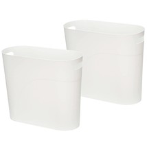 Small Trash Can Plastic Bathroom Wastebasket 3.2 Gallon Slim Garbage Container B - £30.32 GBP