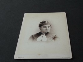 Vintage 1890’s-Victorian Young Woman-Cabinet Photo by E. Decker, Cleveland,Ohio. - £9.50 GBP