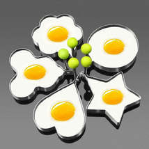 5Piece Stainless Steel Egg Mold Set for Perfect Fried Eggs - £11.83 GBP