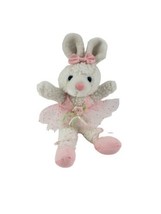 Bunny Rabbit White Stuffed Plush Toy Tutu Small Ballerina Pink  - $19.70