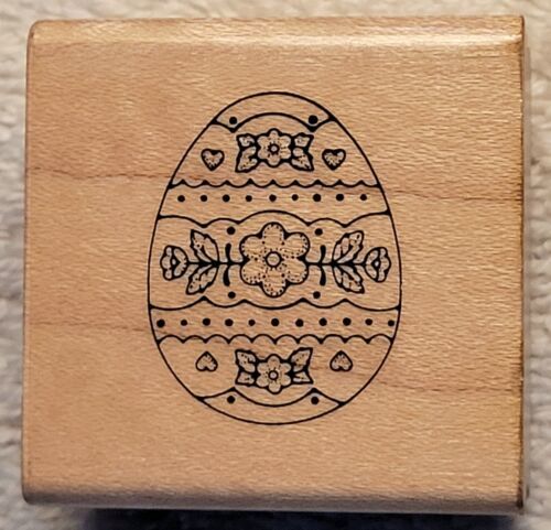 Primary image for Hero Arts Decorated Easter Egg Rubber Stamp, Flowers, 1985 - NEW VTG