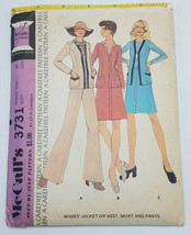 Vintage 1973 Mccalls Pattern 3731 Misses Jacket or Vest Skirt Pants Sz 1... - £7.27 GBP