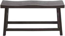 Bench KATIE Chocolate Brown Distressed Reclaimed Elm Hand-Crafted - £502.60 GBP