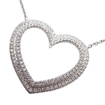 Authenticity Guarantee 
Tiffany &amp; Co Platinum Diamond Heart Double Metro Medi... - £2,605.96 GBP