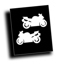 2X MOTORCYCLE DECAL for 954 CBR crotch rocket sport bike rider on trailer WHT - £7.82 GBP