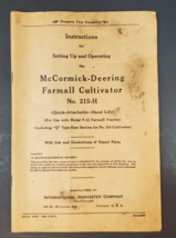 1935 McCormick Deering Farmall Cultivator 215-H Instruction Manual - $24.74
