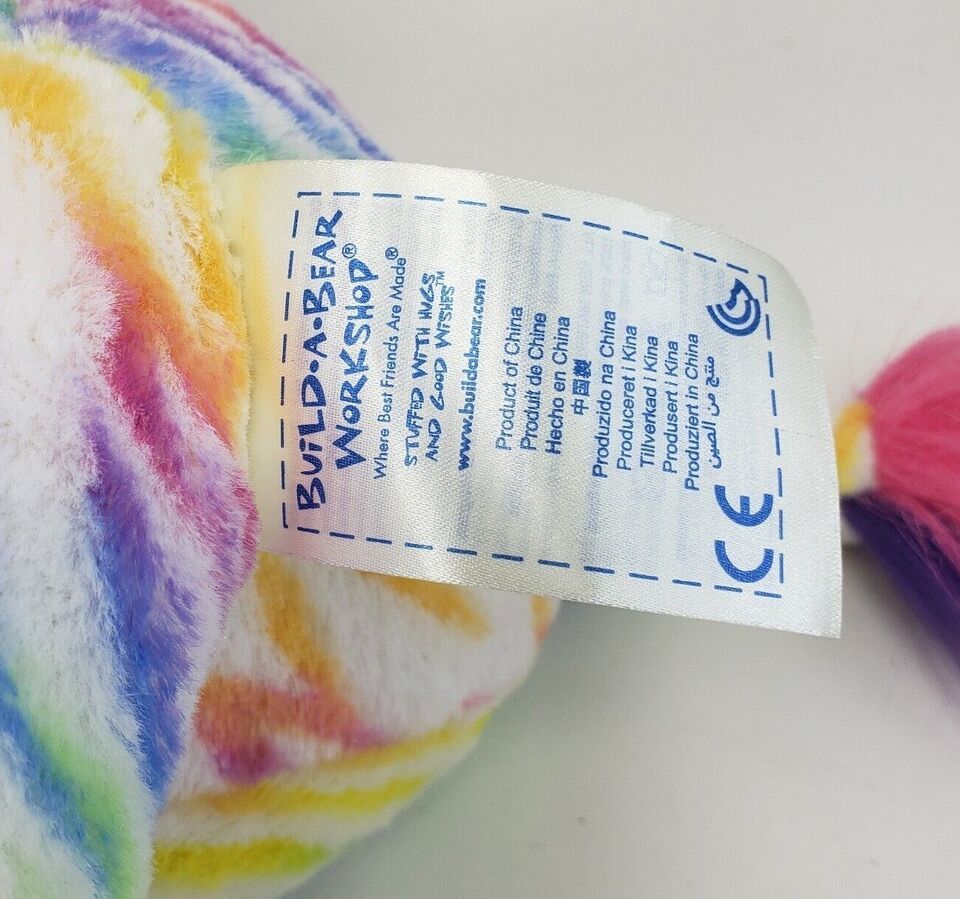 18" BUILD A BEAR PASTEL RAINBOW STRIPES ZEBRA STUFFED ANIMAL PLUSH TOY RETIRED Item image 6