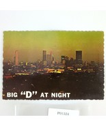 Big &quot;D&quot; At Night Dallas Texas 1960s 4x6 Deckle Edge Postcard Unposted - $237.91 MXN