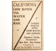 1910 Southern Pacific Steamships Advertisement Antique California Travel... - $19.99