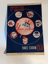 1951 Chicago Cubs vs New York Yankees Stadium Program Scorecard Scored MLB - $981.08 MXN