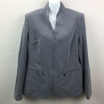 Amanda Smith Women&#39;s 8 Gray Zip Up Suit Jacket Coat Office Wear - £27.93 GBP
