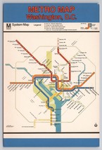 Washington DC Metro Map Colorful Public Transit System Vintage Postcard - $14.45