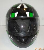HAWK Motorcycle Motocross Full Face Helmet Size Medium Green Black DOT a... - $63.32