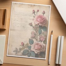 48  Sheets of  Decorative Stationery Paper for Letters , 8.5 x 11 - Roses#06716 - £19.75 GBP