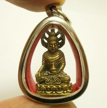 Thai brass amulet pendant lord Buddha Kantara enlighten bless peaceful g... - £31.92 GBP