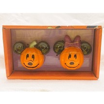 Disney Mickey &amp; Minnie Pumpkin Ceramic Salt &amp; Pepper Shakers-NEW - $17.82