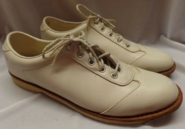 Vintage Beebe Cream Color Leather Bowling Shoes  Womens Sz 10/11 Pre-Owned - £27.63 GBP