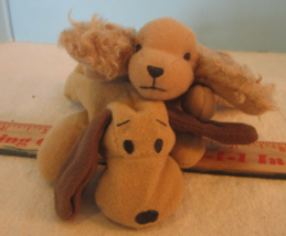 LOT OF 2 TY Beanie Babies Baby plush 3&quot; MCDONALDS-BROWN DOG COCKER - £6.89 GBP