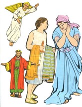 Flannel Board Bible Story Figures Lot Vintage Religious Illustrations CE... - £7.72 GBP