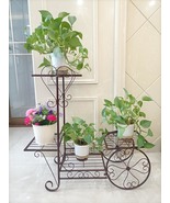 Antique Bronze Garden Plant Stand-4 Pots Display, Shelf Organizer, Garde... - £51.28 GBP