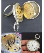 large 18s antique pocket watch Key Wind Hampden 1882 7j silveroid NO CRA... - $3,118.31 MXN