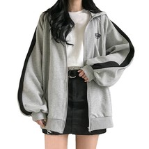 Hoodie Women Men Fashion Streetwear Women Korean version Splicing Hooded Coat Lo - £50.72 GBP