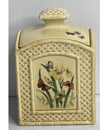 Vintage 1978 Enesco Butterfly Garden Trellis Square Canister 6.5”  JAPAN - £7.74 GBP