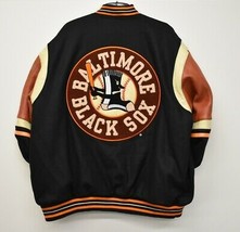 Negro League Baltimore Black Sox Wool Body Distress Leather Sleeves Jacket 4XL - £393.30 GBP
