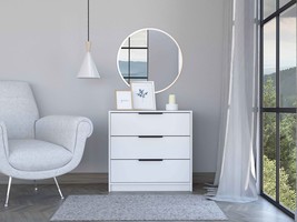 28&quot; White Manufactured Wood Three Drawer Dresser - $270.49