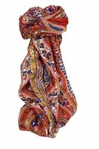 Mulberry Silk Traditional Long Scarf Yola Red by Pashmina &amp; Silk - £18.70 GBP