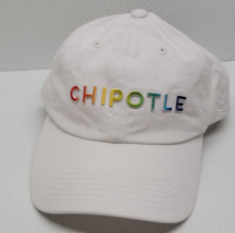 Chipotle Mexican Grill Pride 2022 White Rainbow Strapback Hat - £43.51 GBP