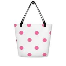 Autumn LeAnn Designs® | White with Black Polka Dots Large Tote Bag, Whit... - £29.81 GBP