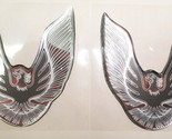 Vintage 80&#39;s 90&#39;s Firebird TRANS AM Bird Emblem Black/Silver 3.6x3.0 2-pcs - £27.48 GBP
