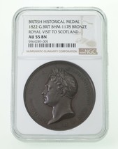 1822 Great Britain Royal Visit To Scotland Bronze Medal BHM-1178, AU-55 ... - $988.97