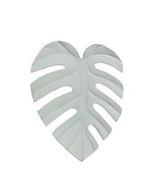 10 Inch White Tropical Leaf Hand Carved Wood Wall Art Hanging Plaque Home Decor - £19.75 GBP