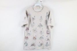 Vtg 90s Streetwear Mens Medium Distressed Lighthouse All Over Print T-Shirt USA - £26.92 GBP