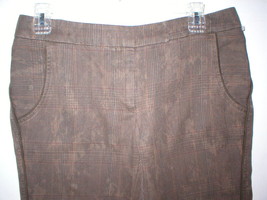 New Womens Crop Pants Capri To The Max Mid Rise Brown Plaid Dark 6 30 X ... - £55.93 GBP