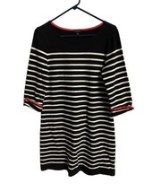 Talbots Dress Women Size M Striped  Round Neck Knee Length Knit Sheath C... - $13.35