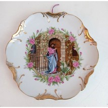 Vintage Jesus Knocking On Door Collector&#39;s Plate With Gold Trim 8&quot; - $9.89