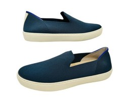 Rothys Original Slip On Sneaker Womens 10.5 Blue Knit Shoe Comfort Prepp... - £37.12 GBP