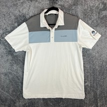 Travis Mathew Polo Shirt Mens Large White Peformance Bear Creek Golf Wicking - £10.24 GBP