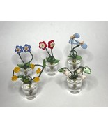 Vintage Czech Glass Potted Flower Place-Card Holders Set of 5 - $1,457.84 MXN