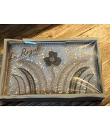 Vintage La Regale Sequin and Beaded Clutch Ivory, Brown Iridescent Box - $54.29 CAD