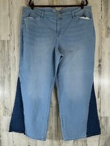 DG2 Diane Gilman Jeans Size 24PW (43x28.5) High Rise Two Tone Wide Leg S... - £15.55 GBP