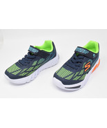 Sketchers Flex &amp; Glow Elite Boys Black &amp; Green Light Up Sneakers 2.5 US ... - $78.53 CAD