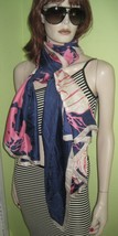 Vintage Women&#39;s Ladies Tacky Retro Floral Pattern Fashion Long Silk Scarf Wrap - £15.81 GBP