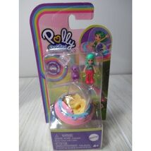 Polly pocket mini donut flying saucer car vehicle w/ puppy dog &amp; figure - $15.42